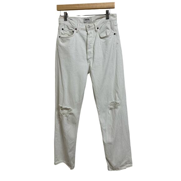 Agolde 90s loose‎ distressed jeans white size 26 #A069E-1183 - Picture 1 of 7